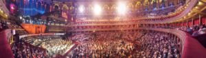 Royal Albert Hall auditorium showing a concert with audience